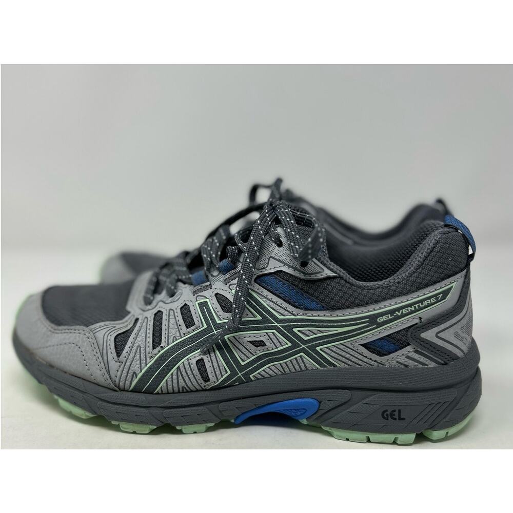 Asics Women's Light Green Gray Canvas Gel Venture 7 Sneakers Size 6